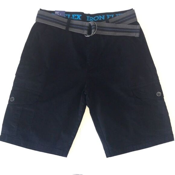 Men’s Black Stretch Utility Cargo Short with belt - Picture 1 of 13